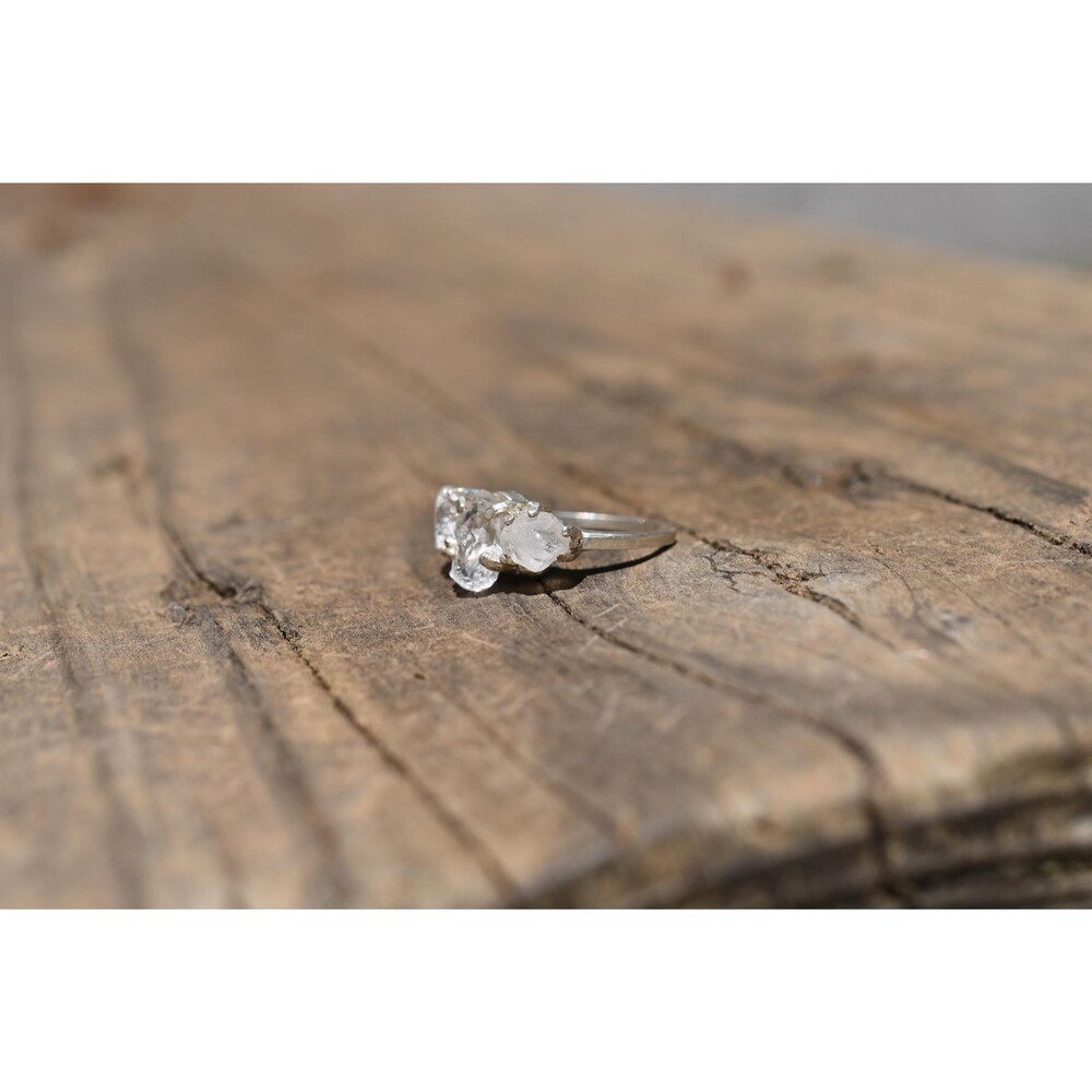 Lake County diamond engagement ring, sterling silver size 4 American made - Picture 3 of 9